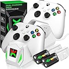 Controller Charger Station with 2x5520mWh Rechargeable Battery Packs for Xbox One/Series X|S,Dual Charging Dock for Xbox One Controller with 4 Battery Covers