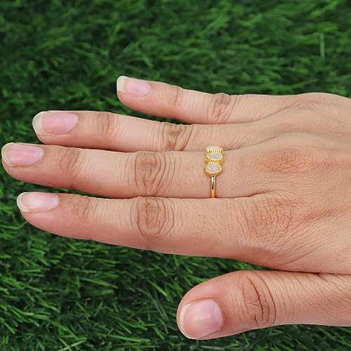 Bague opale d'Éthiopie anti-ternissement en argent 18K doré, l'éclat des gemmes sans irritation - 2