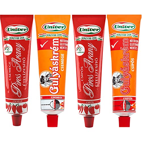 Univer Piros Arany (Sweet + Hot) and Goulash Paste (Sweet + Hot) (4x160g)