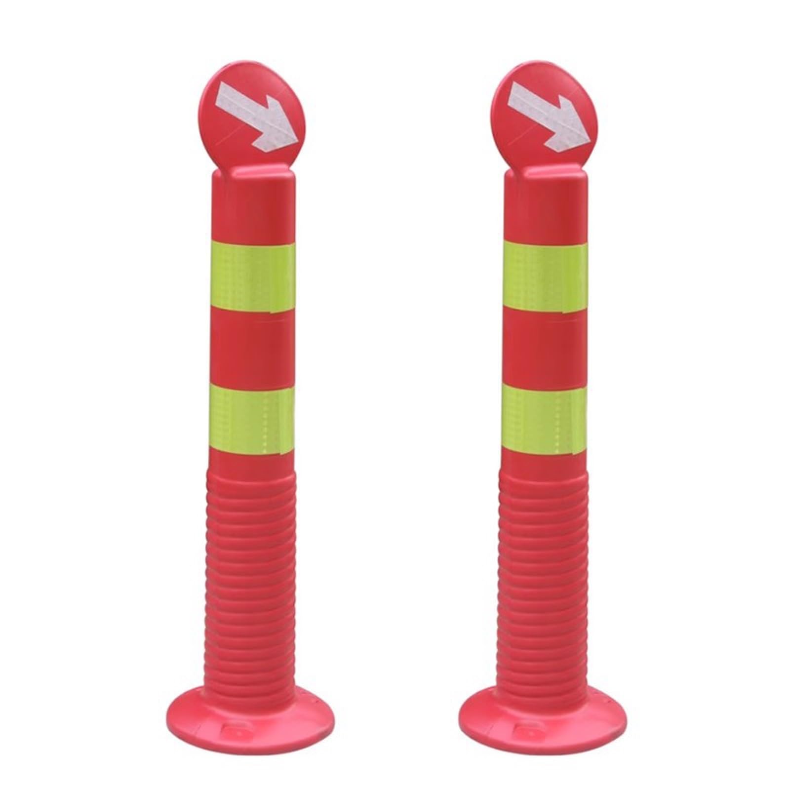 2 Postes Separadores de 75 Cm con Flecha Reflectante, Bolardo de Seguridad de Alta Visibilidad para Construcción, Estacionamientos y Señalización Vial