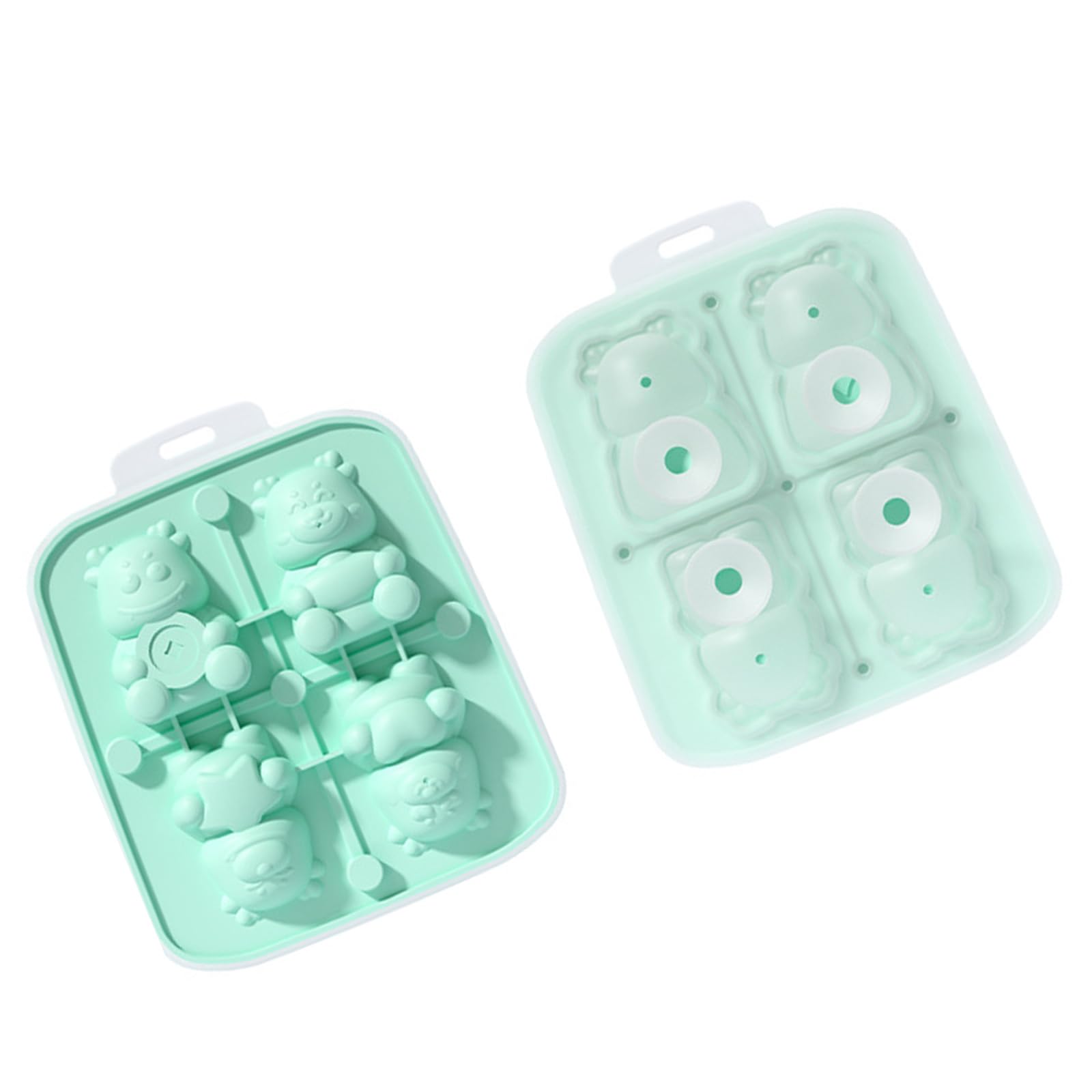 MICFENY Food Grade Silicone Ice Tray Little Dragon Shape Ice Mold Reusable Ice Maker for Soup Freezers Wine Juices