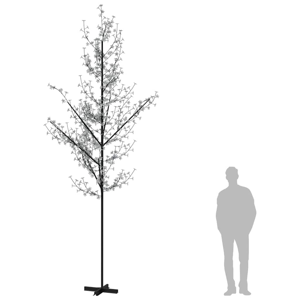 400 cm LED Kirschblüten Lichterbaum Warmweiß 672 LEDs 8 Beleuchtungsmodi verstellbare Äste Stahlstandfuß für Wohnzimmer Garten Terrasse und Wintergarten