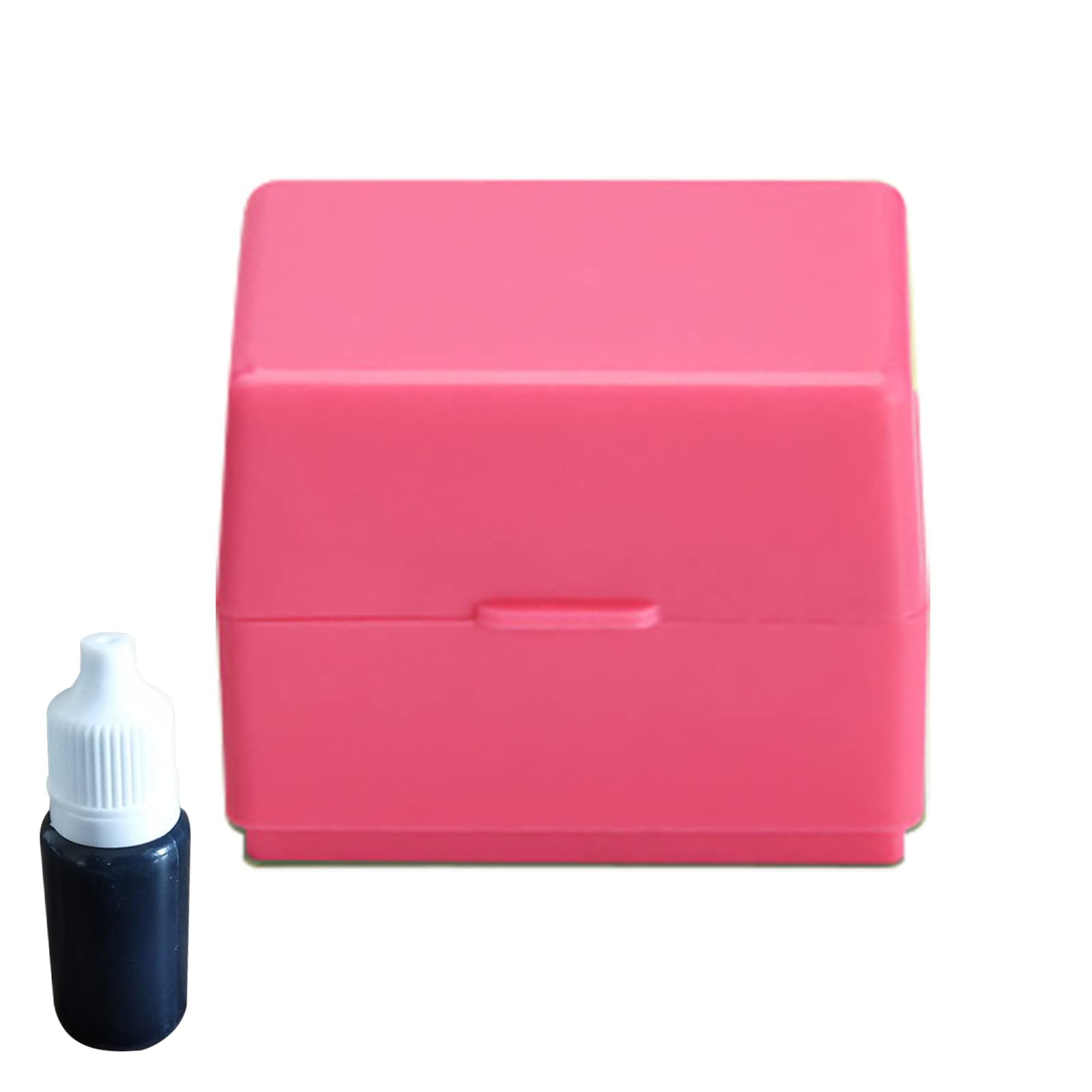 Woolkey 1 Pc Identity Protection Roller Stamps Theft Prevention Security Stamp Perfect Design for Secure Confidential Privacy Address Blockout Comes with A Bottle of Stamp Ink (Pink,1.18x1.42x0.91in)