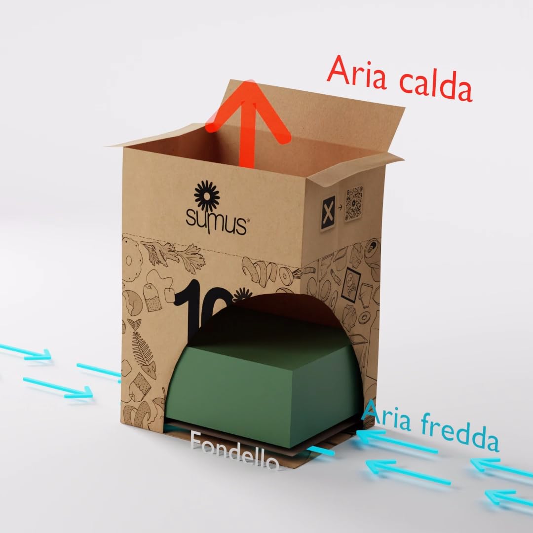 Sacchi Carta SUMUS per Raccolta Differenziata Umido Organico Autoformante con fondello interno mobile 20 Lt 100 pezzi Lucgel