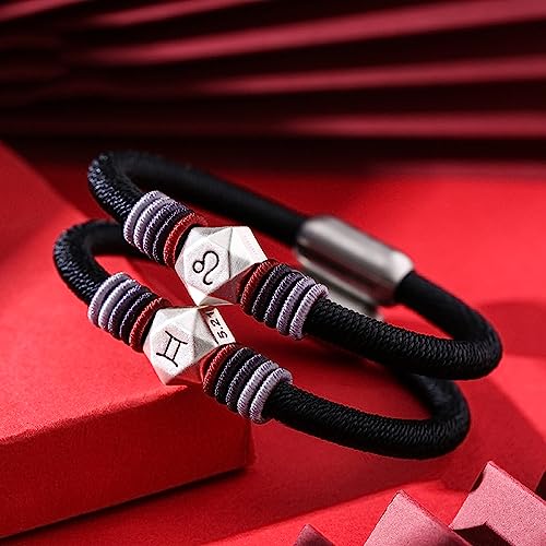 Pulsera doce constelaciones S999 para hombre de lujo ligero con diseño retro zodiacal asiatico 5