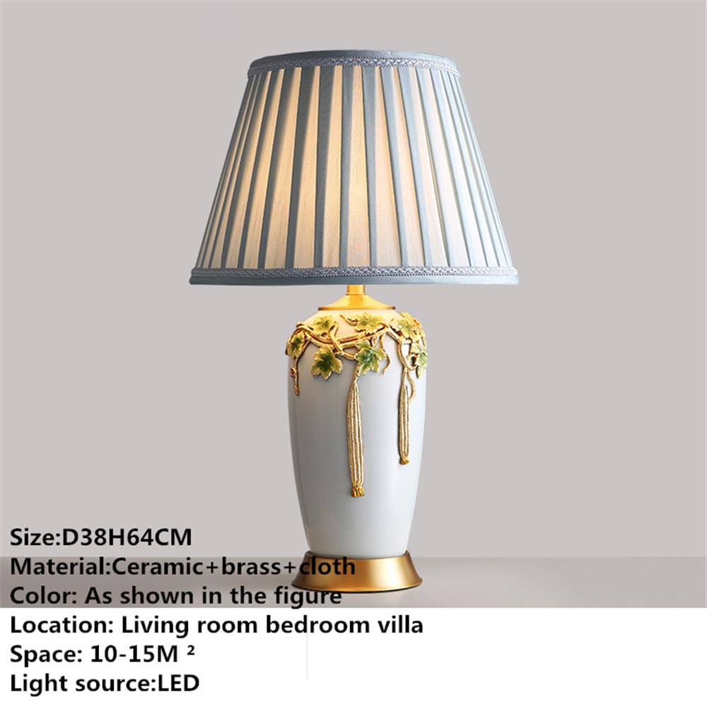 Moderno Lusso Ceramica Lampada da Tavolo a Led Americano Retrò Creatività Soggiorno Camera da Letto Studio Villa Hotel Decorazione Lampada da Scrivania (Stile 19)