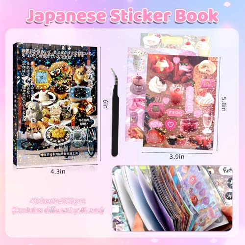 Image of 800Pcs Cute Scrapbook Stickers Travel Japanese Sticker Book for Adult Kawaii Korean Stickers for Journaling Heisei Retro Aesthetic Sticker Bulk Manga Style Decor for DIY Crafts Junk Journal Gifts Sea