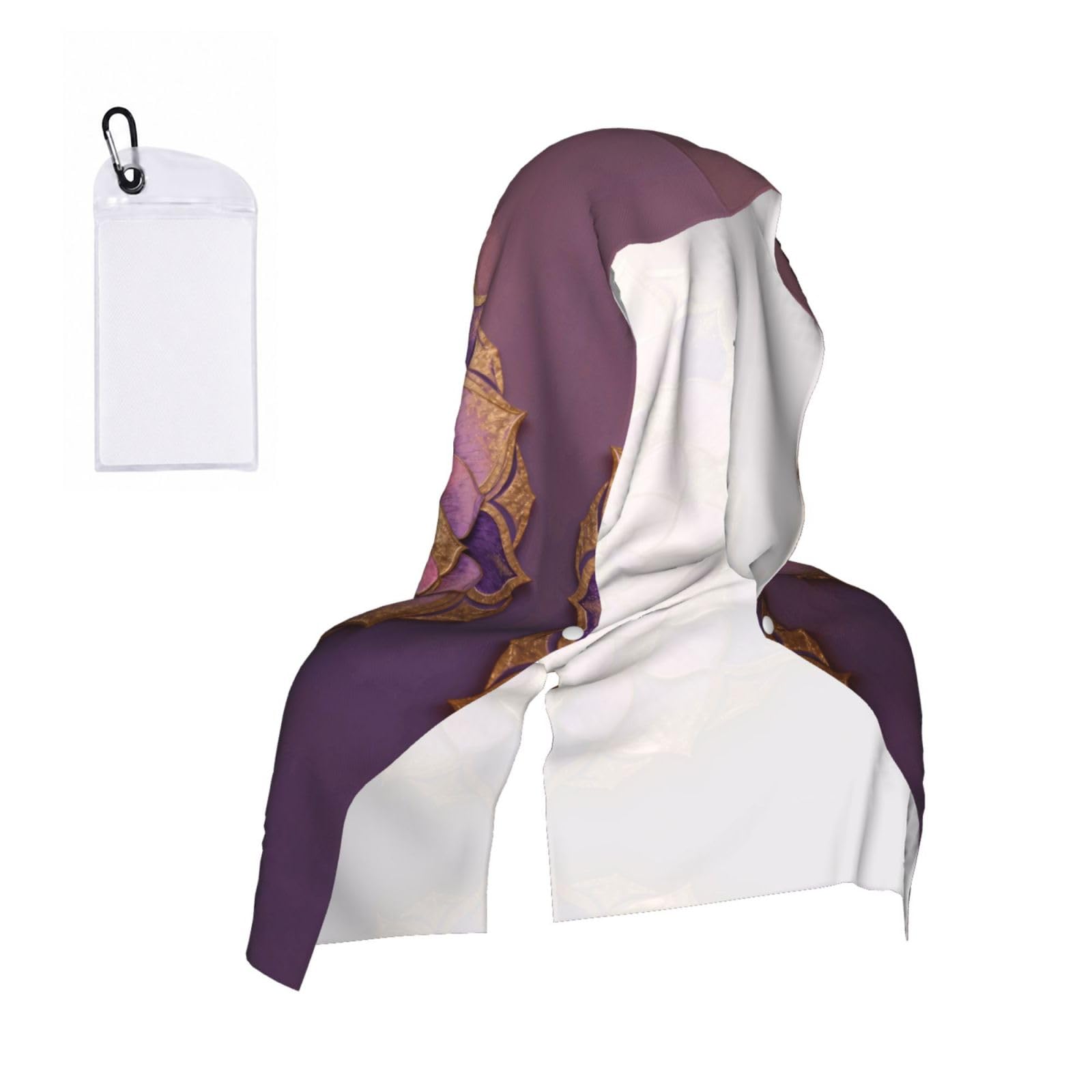 CNTDBU Mandala Flower Circle Cooling Towel Hooded-Instant Chill Neck Cover for Sports, UV Cooling Rag for Running Gym