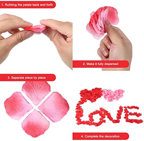 LinTimes 2000 PCS Rose Petals Artifical Silk Flower Petals for Marry Me Decorations, Fake Rose For Wedding Anniversary Valentine's Day Birthday - White
