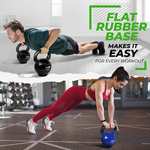 Image of Yes4All Kettlebells Rubber Base, Kettlebell Set for Women, Strength Training Kettlebells Weights (10-65 lbs)