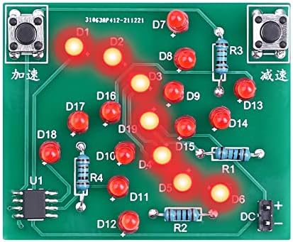 WHDTS Rotating Windmill Funny Red LED Flashing Light DIY Kit with PCB Adjustable Speed for Soldering Kit Practice Learning Electronics