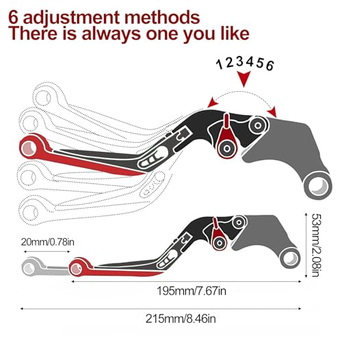 Image of for Kawasaki NINJA500 Ninja 500 Z500 Z 500 SE 2024 2025 Motorcycle Clutch Lever Adjustable Handlebars Brake and Clutch Levers Set (Red)
