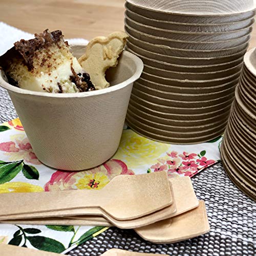 Souffle 4oz Sin Tapa Desechable Biodegradable Paquete Con 100 Piezas