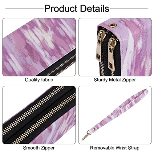 Image of XEYOU Double Zipper Long Clutch Wallet Cellphone Wallet for Women with Removable Wristlet Strap for Credit Card, Cash, Coin, Bill