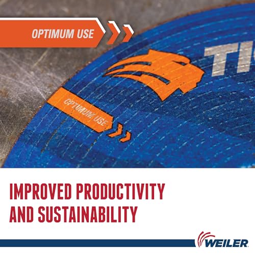 Image of Weiler 58100 4-1 /2 Inch Cutting Wheel, Tiger Inox Stainless Steel Contaminant-free High Performance Cutting, .045 inch INOX60S Type 1 7 /8 inch Arbor, Pack of 25