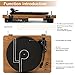 LP&No.1 Bluetooth Vinyl Record Player, Belt-Drive Stereo Turntable for 3 Speed Vinyl Records with Convert Vinyl to Digital (Analog & USB), Built-in Speakers and RCA Output, Yellow Wood