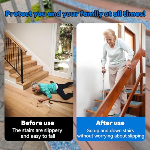 Image of Blue Rubber Anti Slip Tape 2Inchx16.5Feet,Blue Non Slip Tape for Pool,Stair Steps,Bathroom,Trails,tub,Boats,ramp,Stairs Grip Tape,No Skid, High Traction Friction