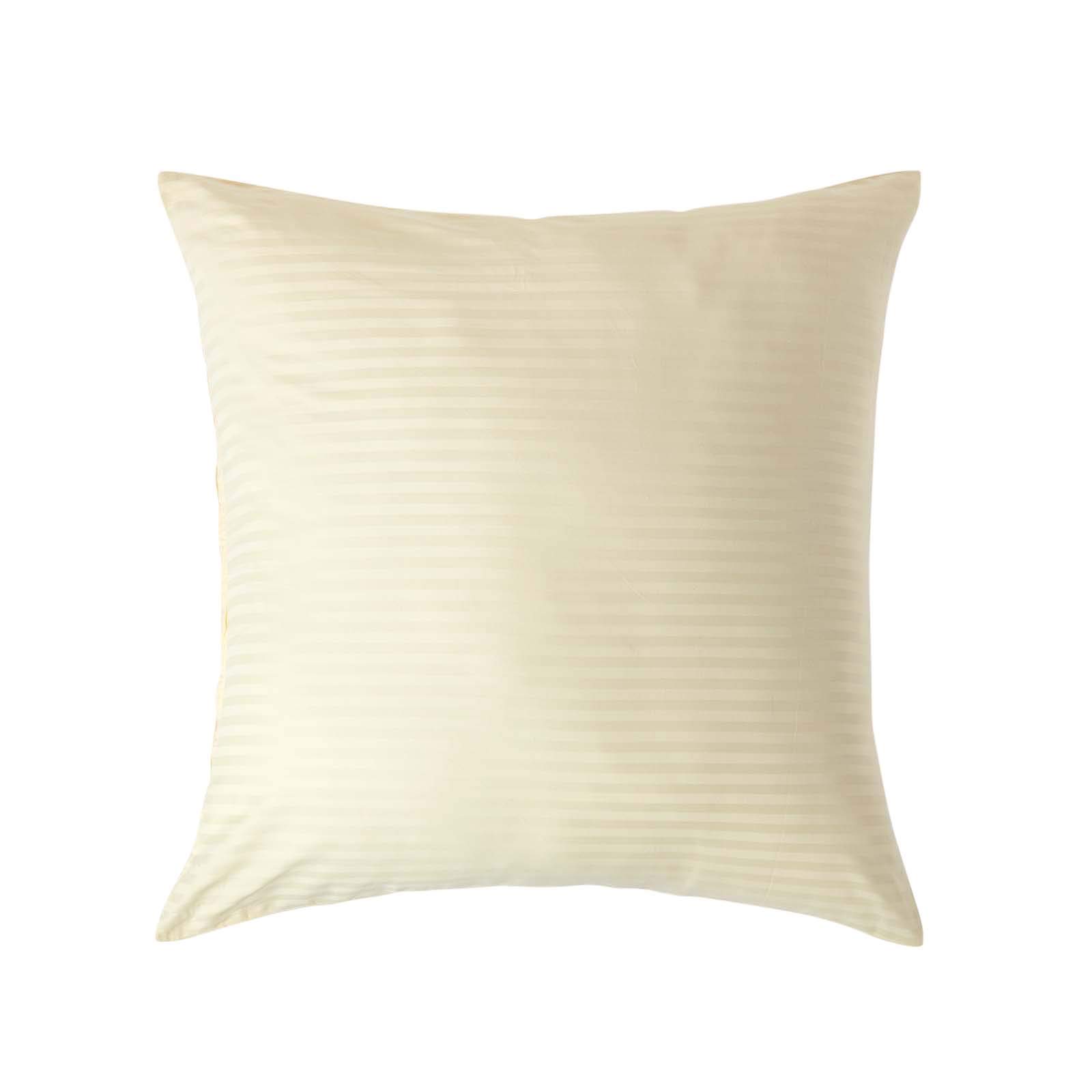 Homescapes Yellow Silky 330 Tc Egyptian Cotton Satin Stripe Pillowcase, European Size - Pastel - 80 X 80 Cm