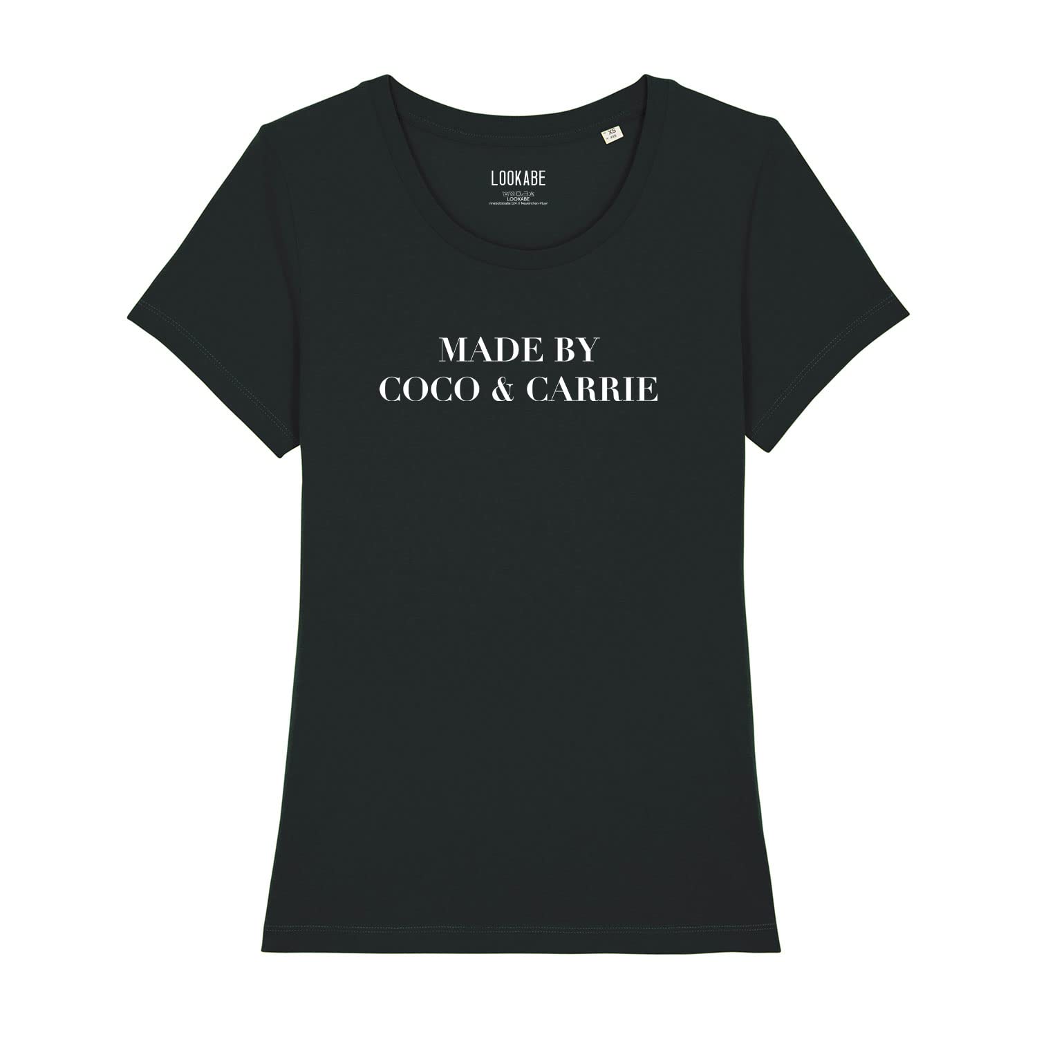 Damski T-shirt Expresser - Made by Coco & Carrie - sportowy styl uliczny Basic T-shirt z bawełny organicznej na wiosnę i lato, czarny, M