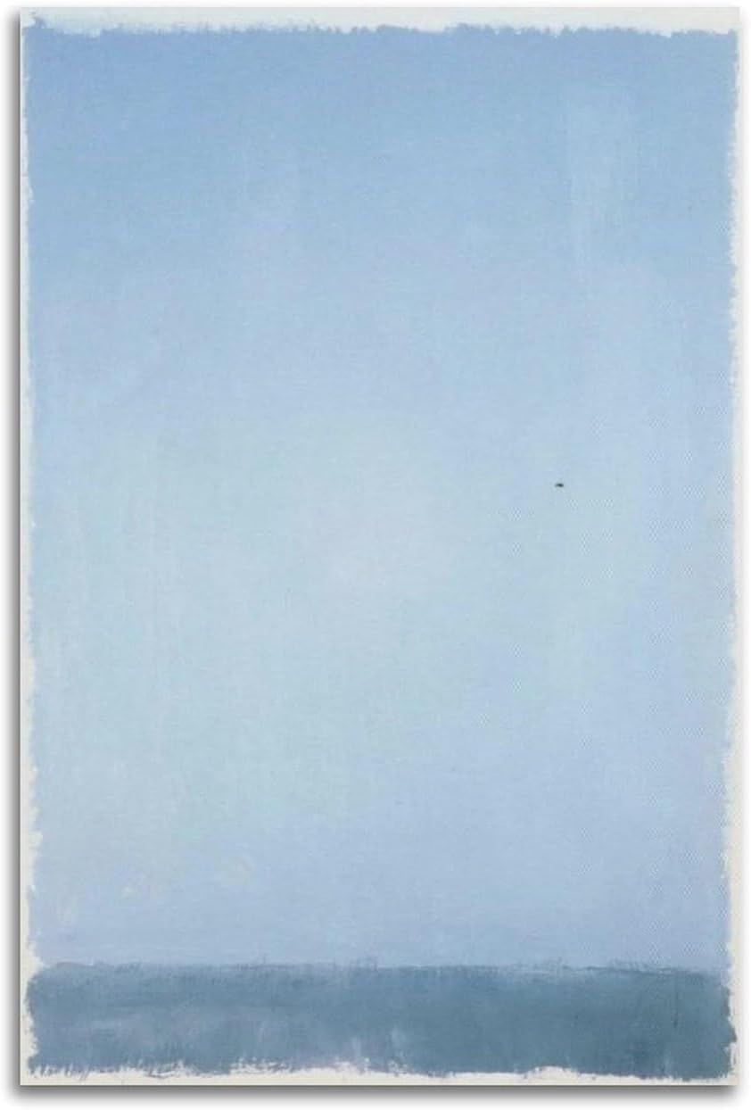 ZZYGGN GMGSW Light Blue by Mark Rothko Canvas Poster Retro Wall Art Abstract Painting Mark Rothko Prints for Bedroom Home Picture Decor 40x50cmx1 Frameless