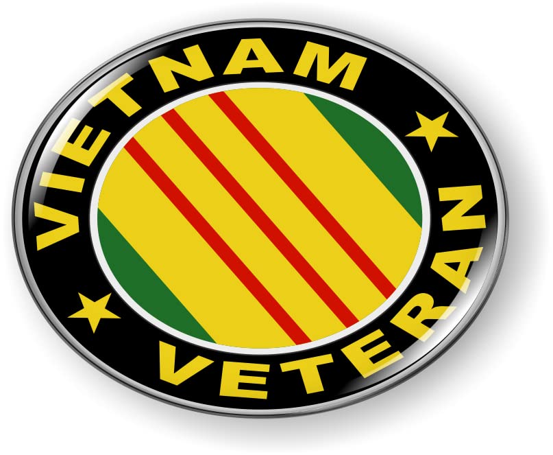 Image of Vietnam Veteran CAR Emblem Badge Sticker - Flexible | 3D Domed, made by BestLicensePlateFrames