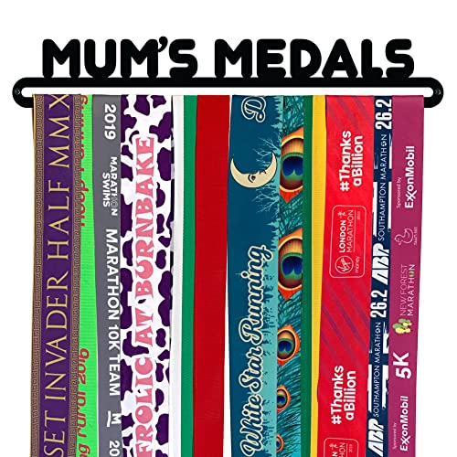 'Mum's Medals' Medal Hanger Display Holder Brushed Stainless Steel - Made in Britain
