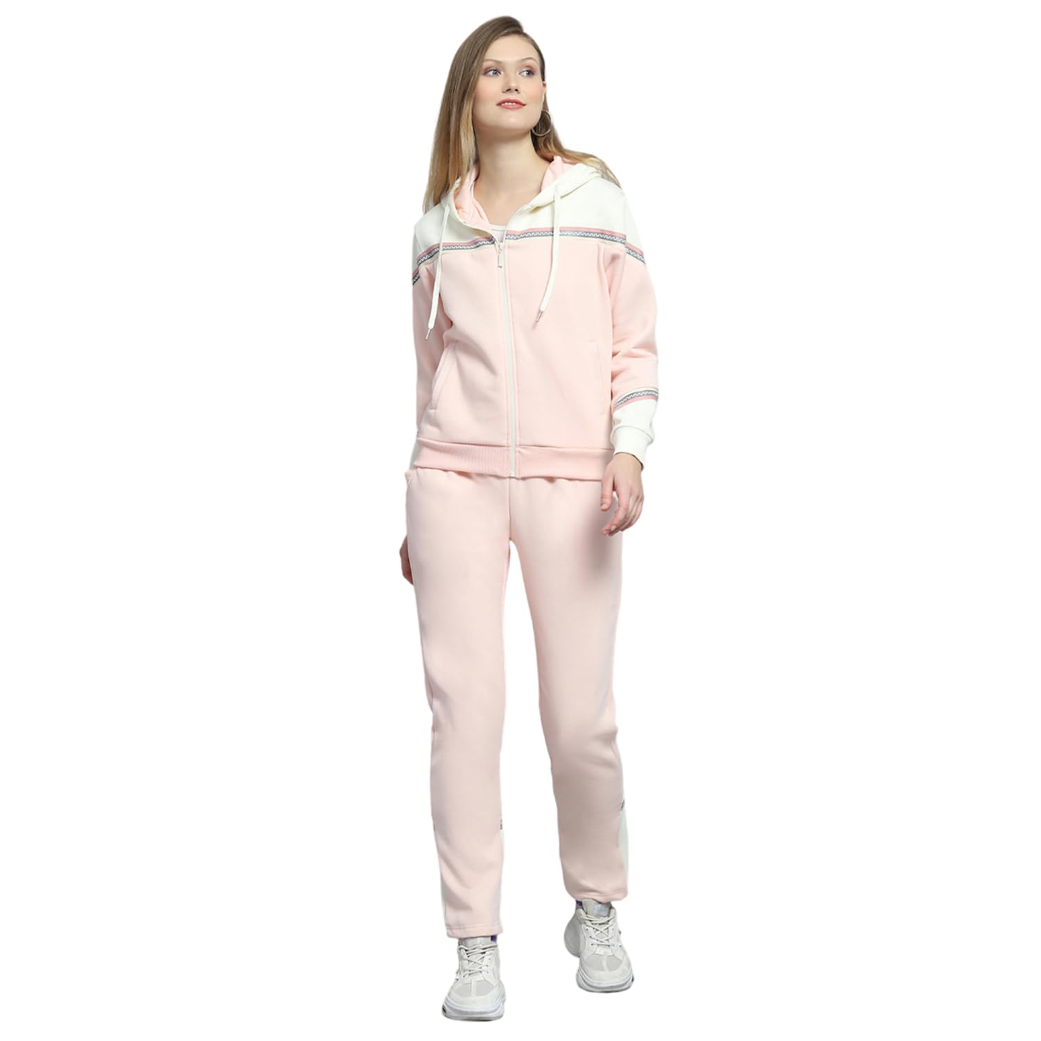 Monte Carlo Womens Solid Peach Hooded Neck Full Sleeve Tracksuit 224067754-1-picture-15