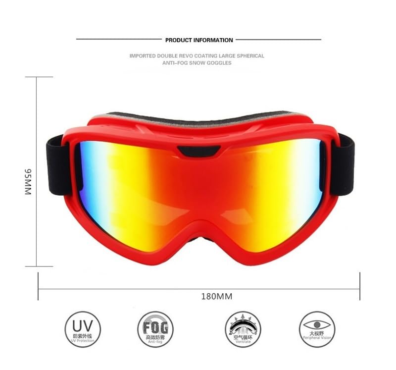 Lunettes de ski coupe-vent pour homme et femme, double pont, anti-buée, anti-reflets, protection UV