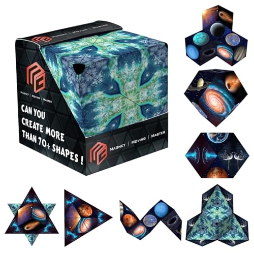 Image of ZURATO Shape Shifting Box Puzzle Cube, Shifting Shape Magic Cube Puzzle Toy, Multiple Structure Creativity Puzzle Cube for Kids and Adults, Size- 6.5 x 6.5 x 6.5 cm (Space Theam)
