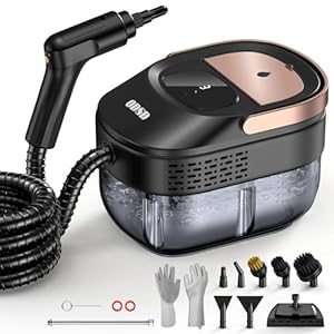 ODSD Steam Cleaner for Home & Car, Handheld Portable Steam Cleaner with 3 Steam Levels, 15s Heat-Up, 1.6L Tank, Steamer Cleaning for Sofa, Car, Carpet, Kitchen, Window, Furniture, 15pcs Accessories