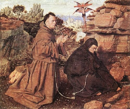 Pintura de San Francisco de Jan Van Eyck Decoración Elegante de Pared para Despacho y Biblioteca