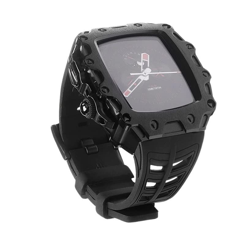 Kit de modification iWatch en métal noir et verre pour Apple Watch 45mm