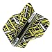 RED DRAGON Hardcore Radical Black & Yellow Dart Flights - 4 Sets Per Pack (12 Dart Flights in Total)