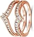 Purvika Jewels 2.00Ct Round Cut Lab Created Diamond Channel Set Enhancer Guard Engagement Ring, 14K Rose Gold Finish, 925 Sterling Silver (Rose, 11.5)