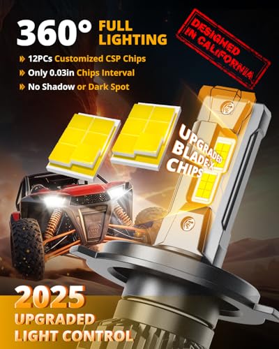 Image of Auxbeam H4 9003 F22 Series 24000LM Powersport Light for Off-Road Use or Fog - 2 Pack