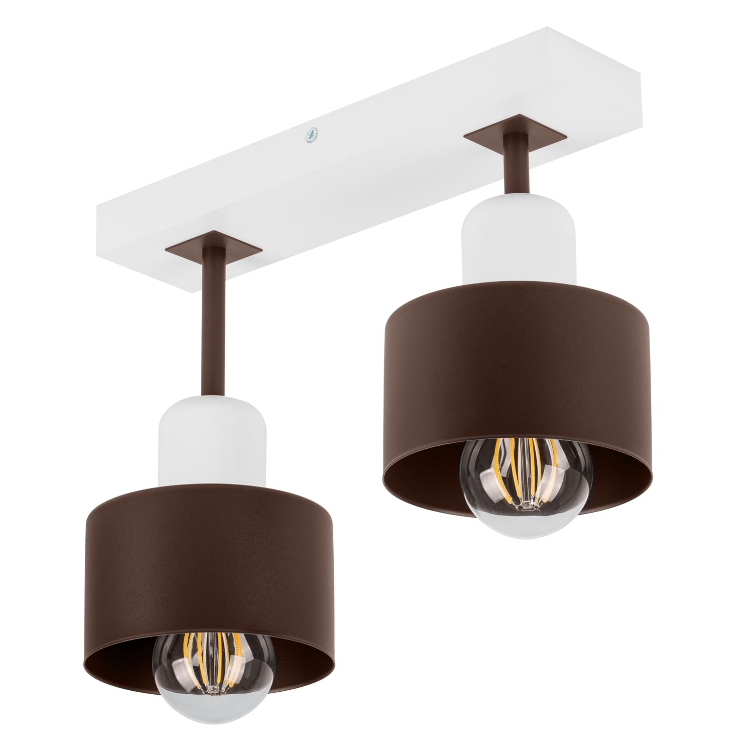 Lámpara de techo LED suspensión para sala de estar cocina dormitorio moderno metal y madera haya, 2 pantallas BR30x7WE