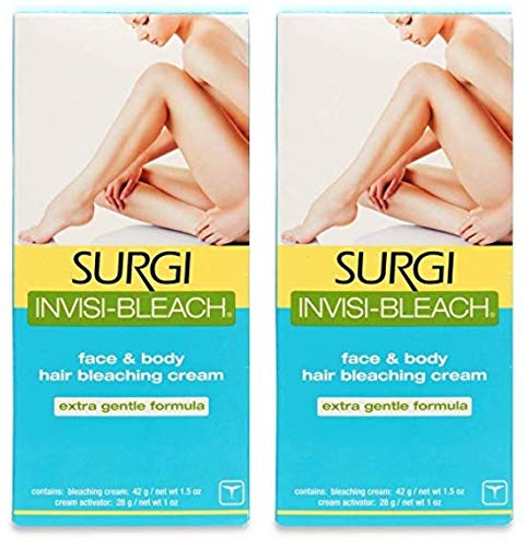 Surgi Invisi-Bleach Face & Body Hair Bleaching Cream 1.5 oz (Pack of 2)
