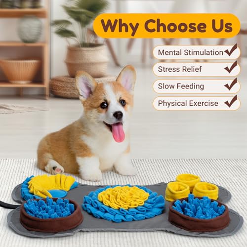Barpor 38x58cm Schnüffelmatte für Hunde: Intelligenzspielzeug Haustier - Schleckmatte Hund - Das Interaktives Hundespielzeug ist rutschfest Robust und Waschbar