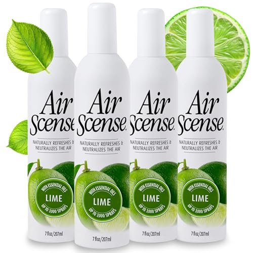 Image of Air Scense Lime Natural Air Freshener, Room Spray, 4 Pack