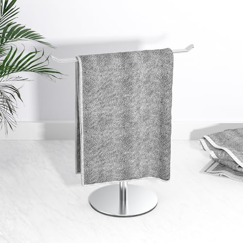 Image of Towel Rack T-Shape Hand Towel Holder for Bathroom,Headband Holder Organizer and Bathroom Towel Racks,Kitchen Towel Rack Silver Hand Towel Holder (Pack of 3)