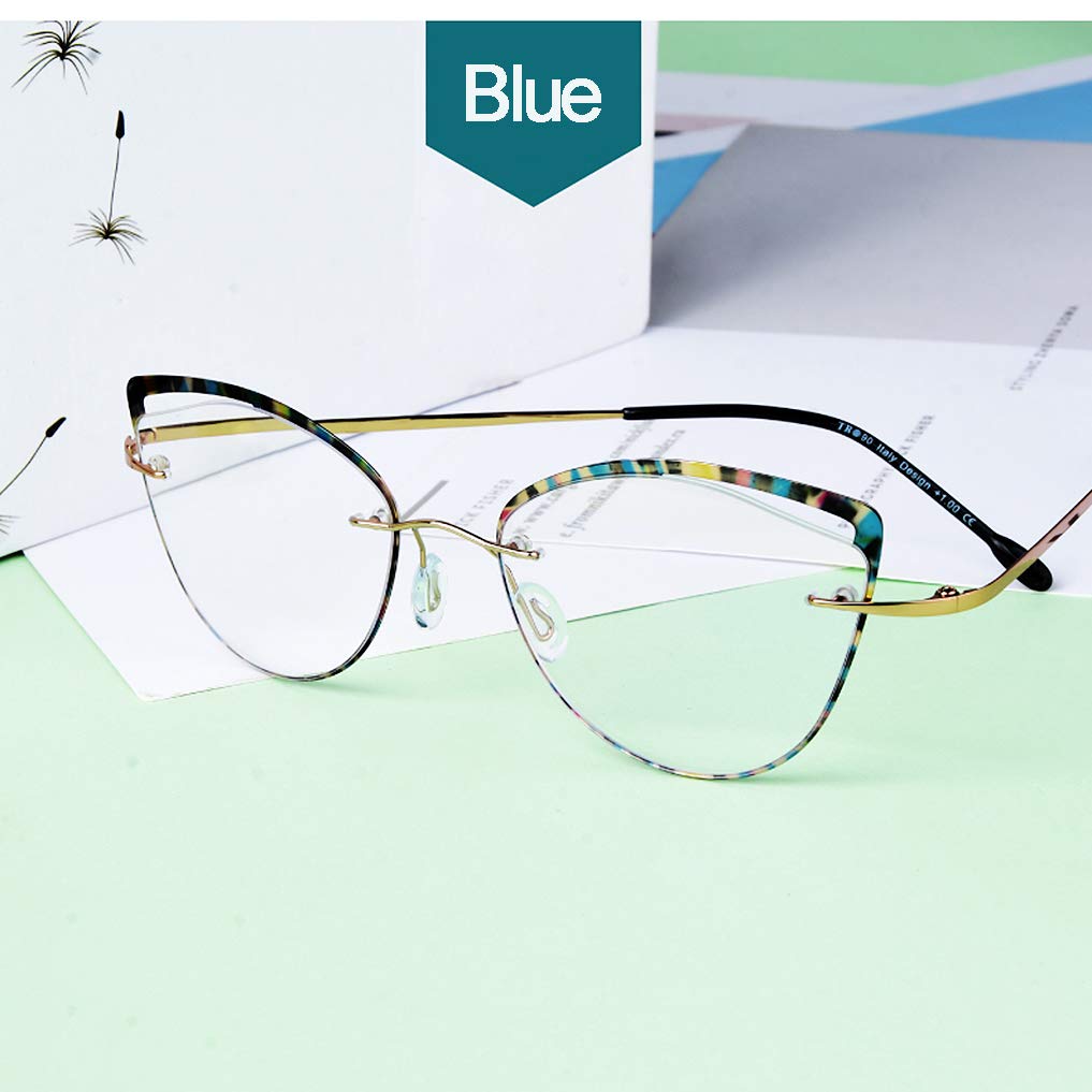 RXBFD Gafas de Lectura de computadora con Bloqueo de luz Azul, Lentes de Resina antideslumbrantes antideslumbrantes Lentes con Montura Ligera para Mujeres