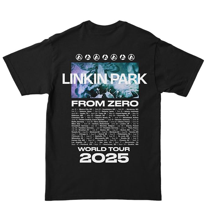 Linkin Park Unisex-Adult Zero Official Merch Swirl Tour T-Shirt3