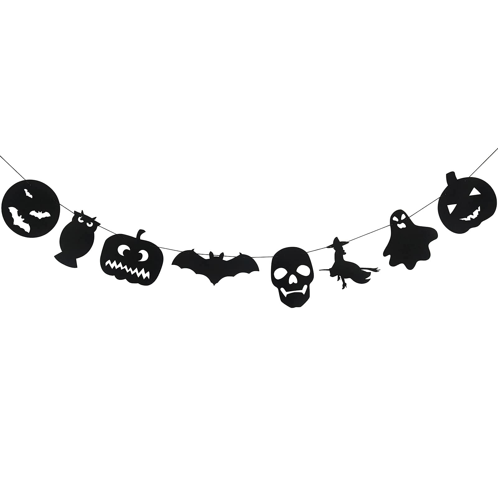 Festiko® Halloween Party Decorations, Black Halloween Bat Ghost Pumpkin Banner Kit, Halloween Party Supplies for Yard Front Door Doorways Fireplace Home Decorations