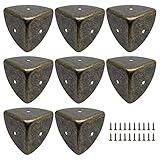 BokWin 8 Pcs Metal Box Corner Protectors,40mm/1.57 Inch Bronze Decorative Corner Covers,Small Edge Corner Guard for Gift Box,Jewelry Box,Wood Box,Table,Cabinet