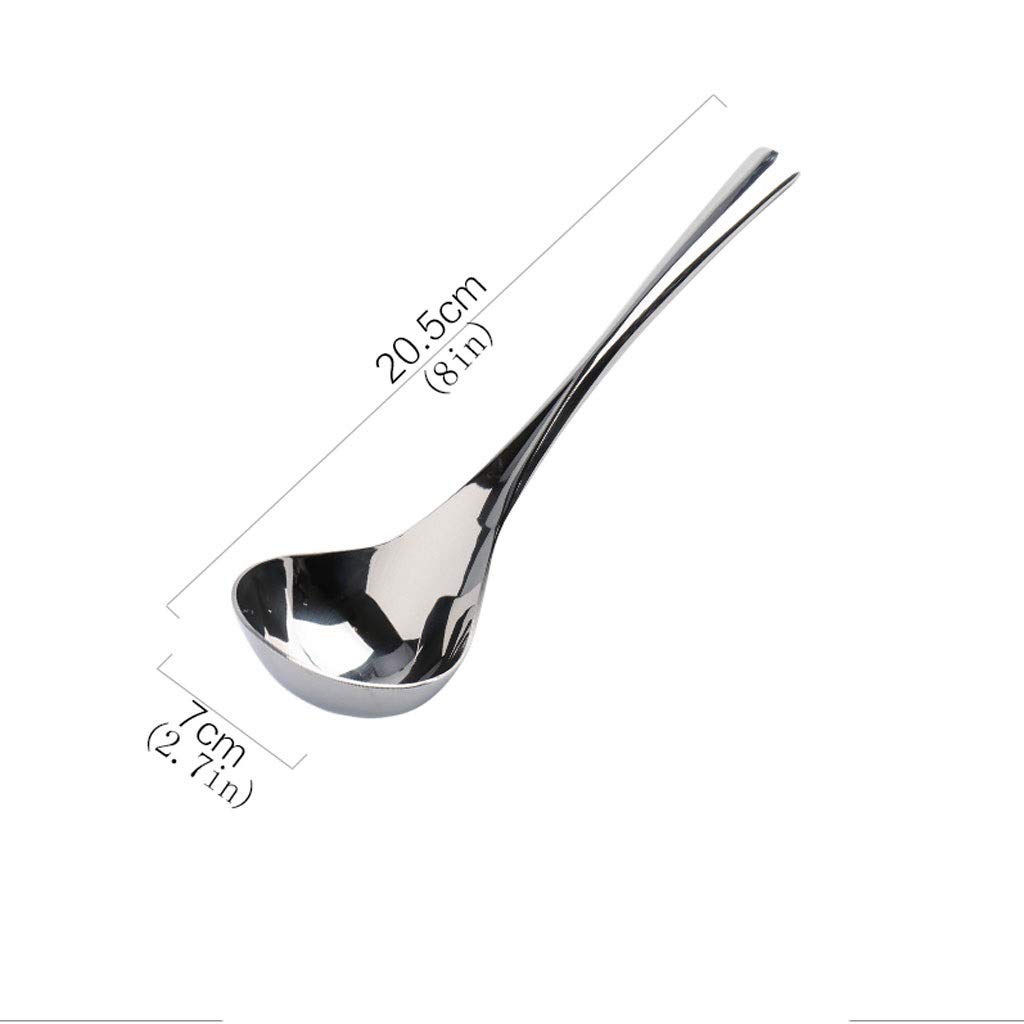 Cucharadas Cuchara de Sopa de Acero Inoxidable 304 Profunda Cuchara de Sopa Grande para el hogar Cuchara de Sopa de Mango Largo Cuchara para Servir,(6 Pack)