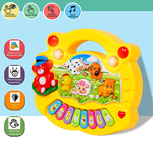 Image of Zest 4 Toyz Piano Keyboard for Kids Musical Piano Musical Toys for Kids with Flashing Lights & Sound Toy Music Keyboard Baby Toy Educational Toys for 3 Year Old+ (Multicolor)