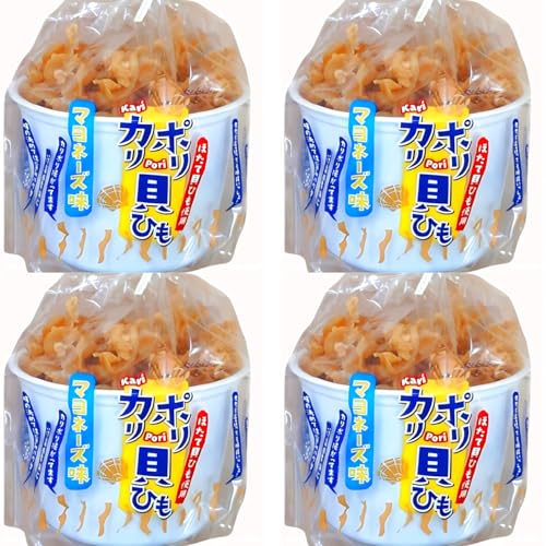 カリポリ 貝ひも ホタテ マヨネーズ味 お菓子 おつまみ 珍味 青森 帆立 スナック アラコウ水産 40g 4袋 (マヨ4)