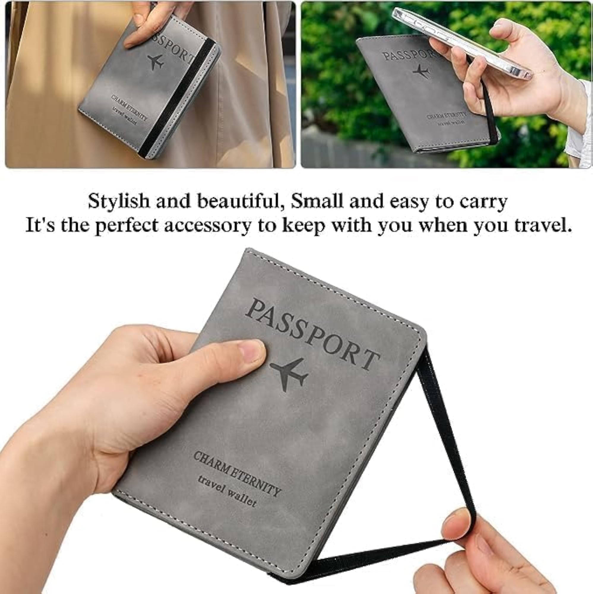 RFID Blocking PU Leather Travel Document Holder