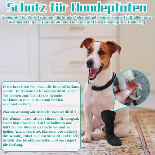 QckZee Pfotenschutz Hund Verletzung, Dog Paws Recovery Shoe(L), Haustierwunden bei Verhindern Hundeschuhe zur Erholung, Hundeschuhe Pfotenschutz für Den Heilungsschutz Nach Chirurgischen Eingriffen