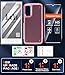 LeYi for Samsung Galaxy A14-5G Phone Case: Samsung A14 5G Case with Glass Screen Protector, Dual Layer Heavy Duty Shockproof Cell Case Cover Funfa para Android Mobile A 14 5G Telephone, Red Pink